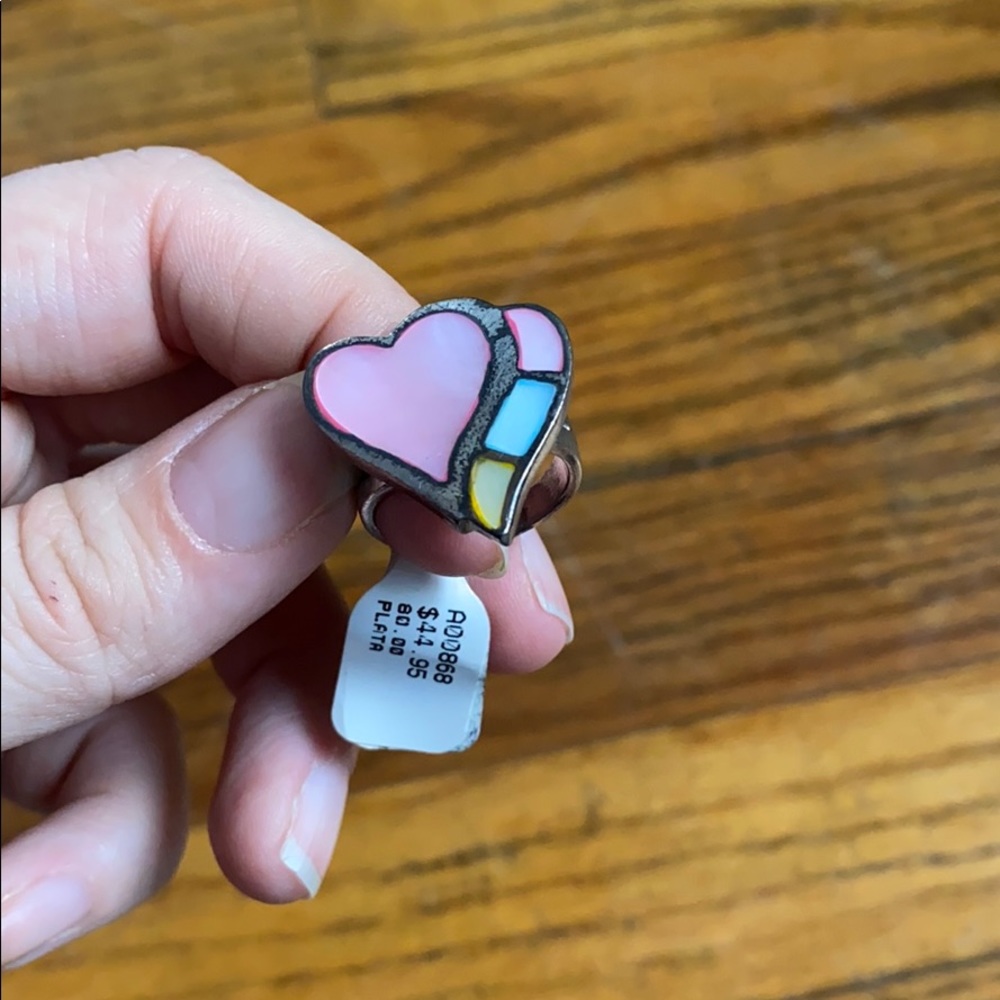 NWT Silver Heard Ring w/ Pearl Accents